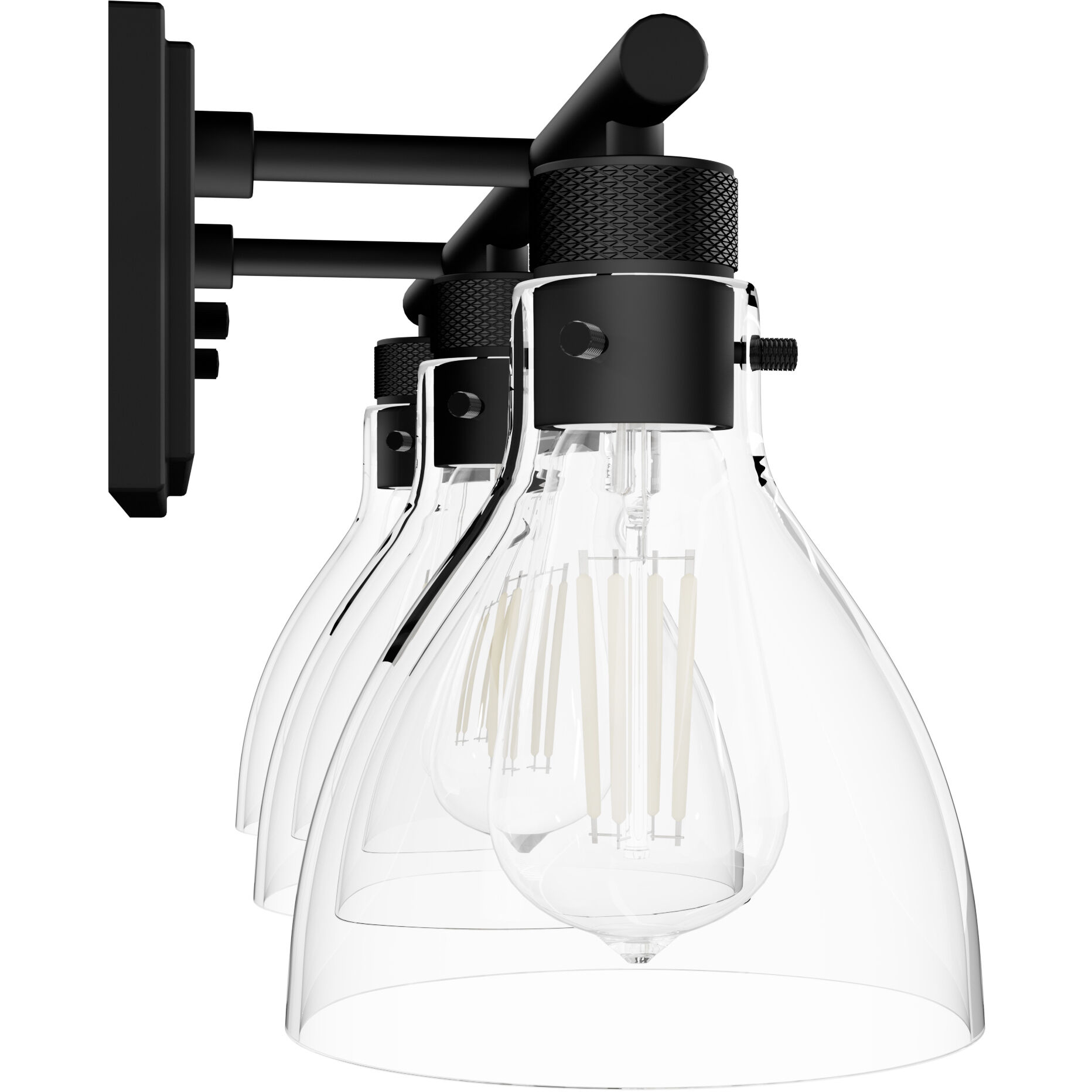 Van Nuys 3 Light 23.5 inch Matte Black Vanity Light Wall Light