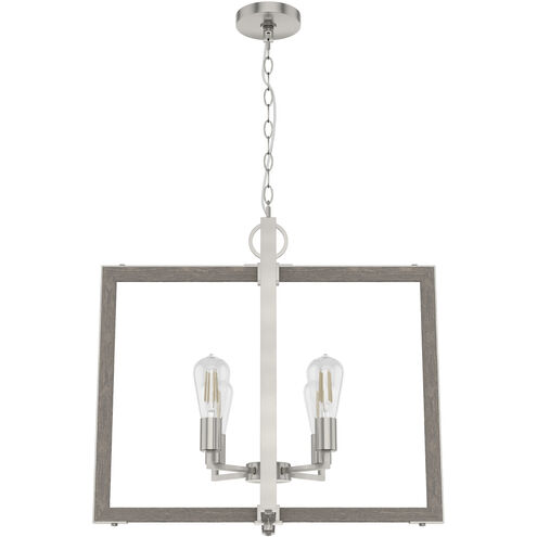 Woodburn 4 Light 24.5 inch Brushed Nickel Pendant Ceiling Light