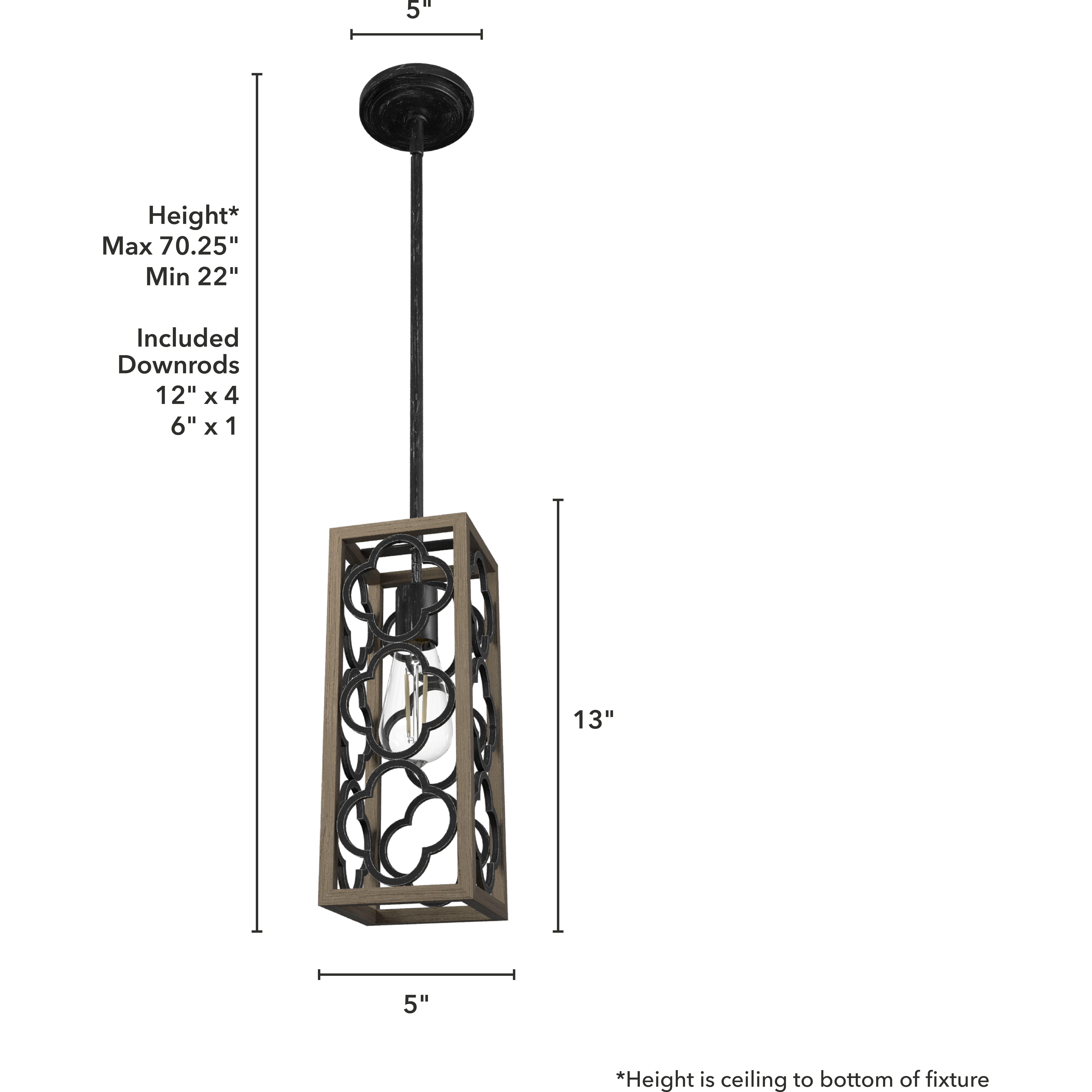Gablecrest 1 Light 5 inch French Oak Mini Pendant Ceiling Light