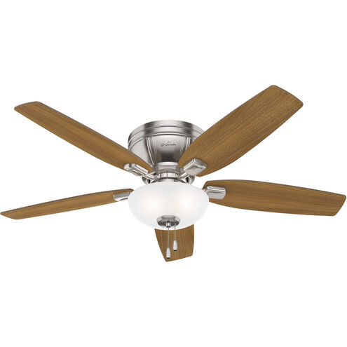 Kenbridge 52 inch Brushed Nickel with American Walnut/Natural Wood Blades Ceiling Fan, Low Profile