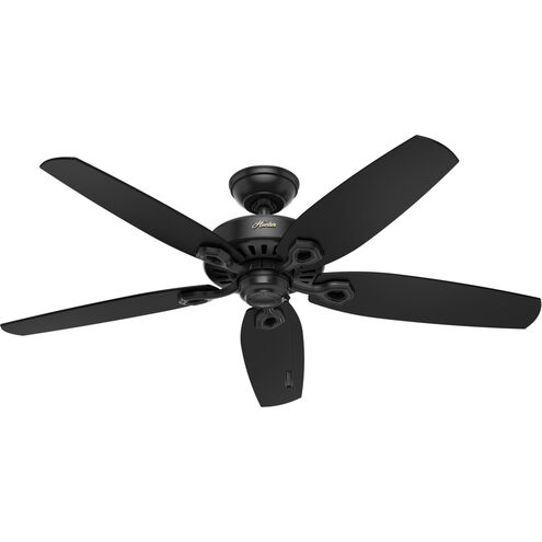 Builder 52 inch Matte Black with Matte Black/Stained Oak Blades Outdoor Ceiling Fan