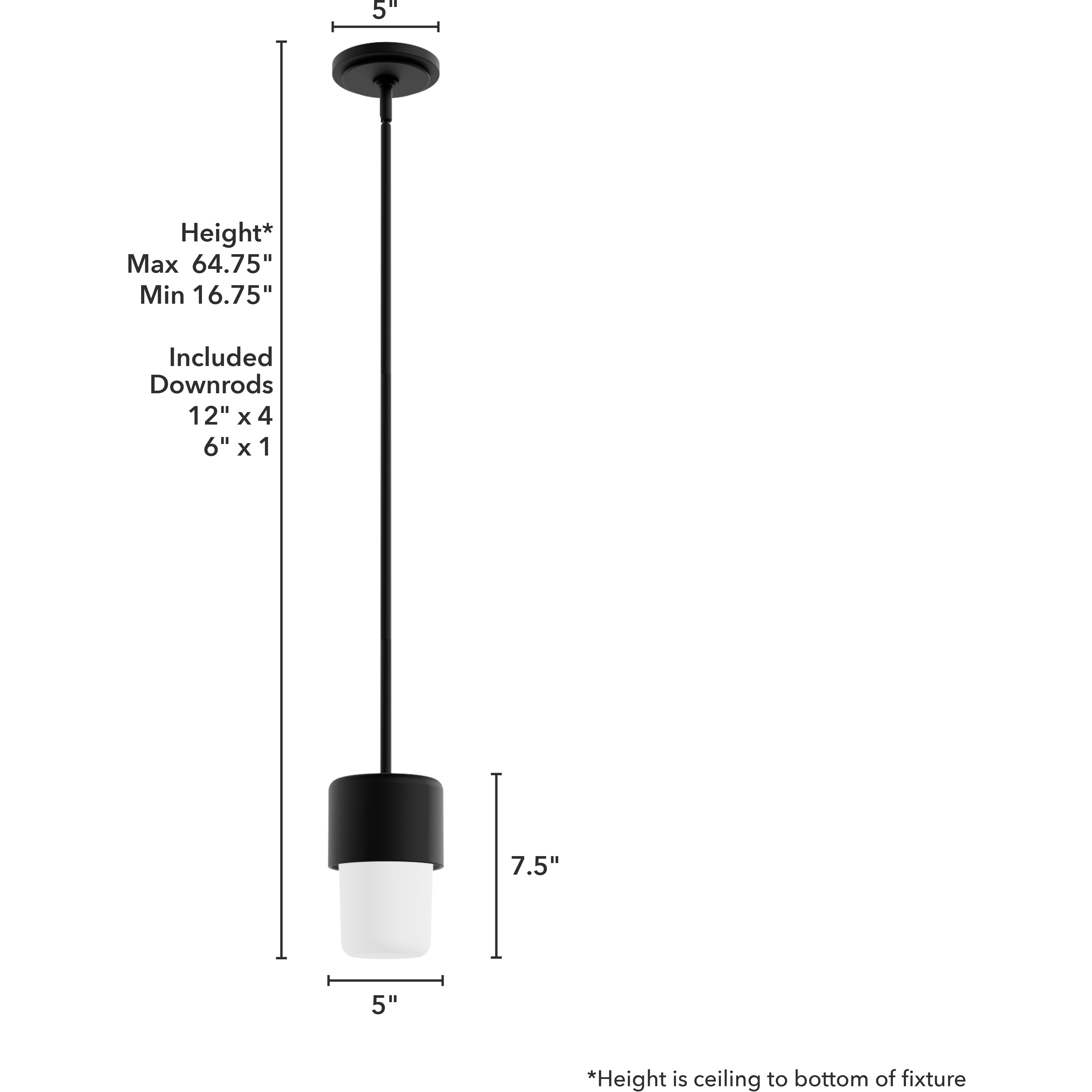 Station 1 Light 5 inch Natural Black Iron Mini Pendant Ceiling Light, Mini
