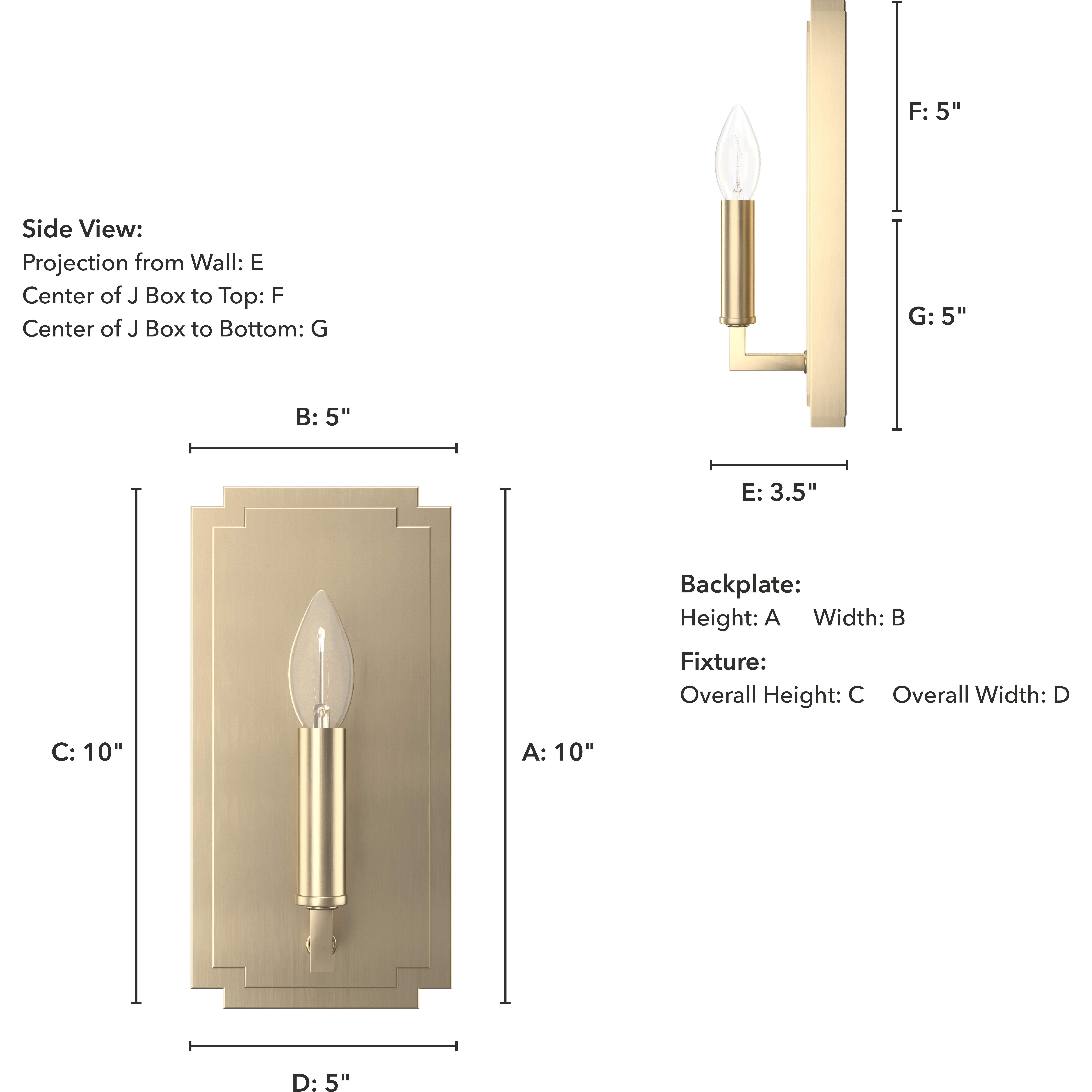 Zoanne 1 Light 5 inch Alturas Gold Wall Sconce Wall Light