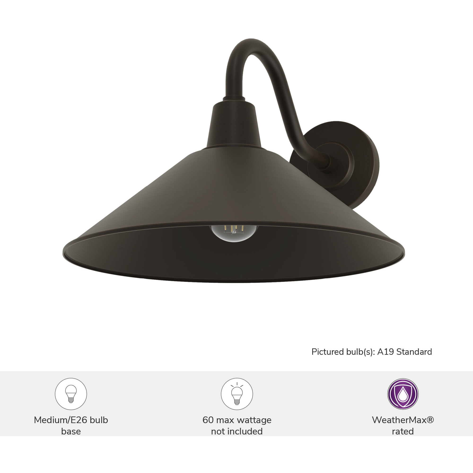 Skyflow 1 Light 10.6 inch Matte Bronze Outdoor Wall Light, Medium