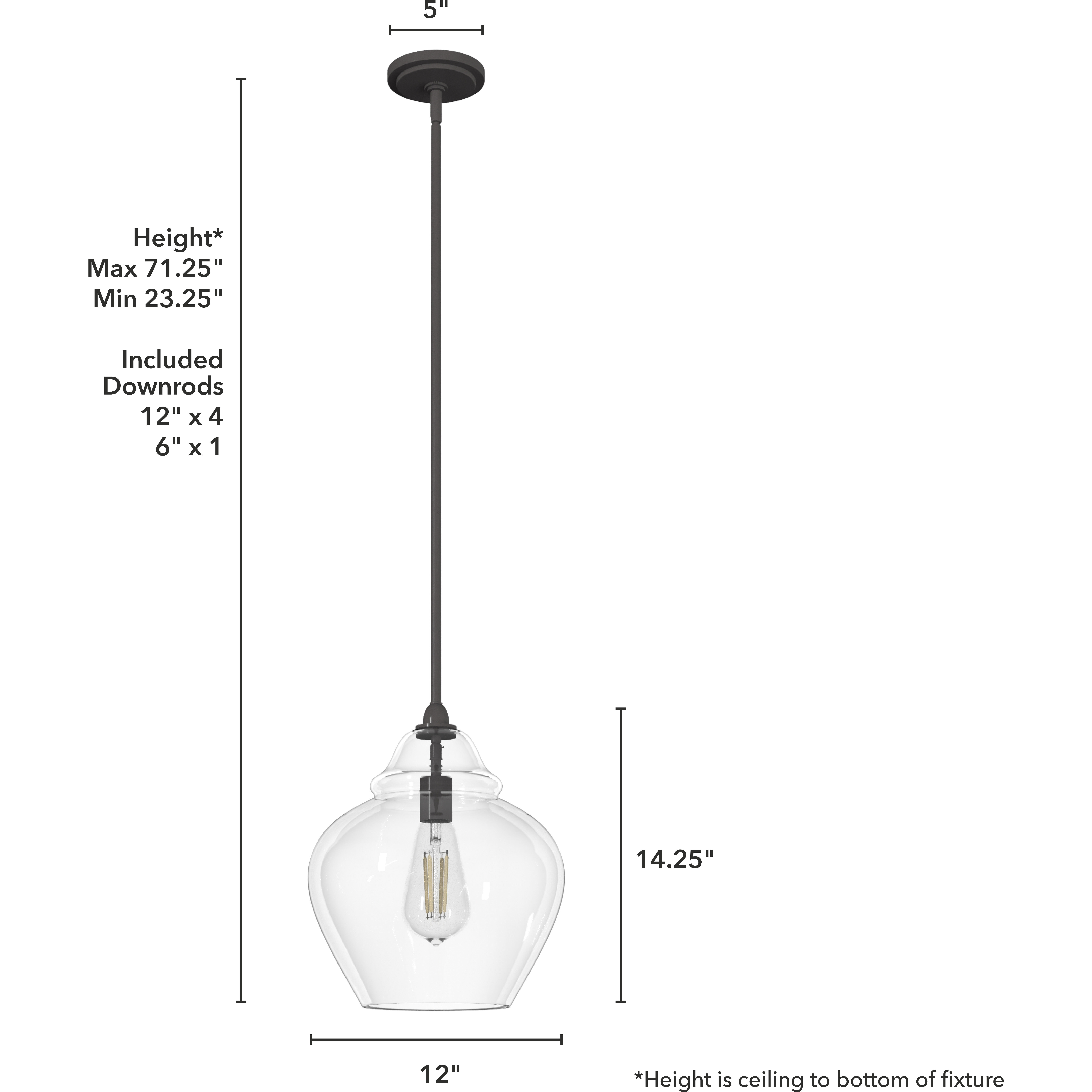 Dunshire 1 Light 12 inch Noble Bronze Pendant Ceiling Light