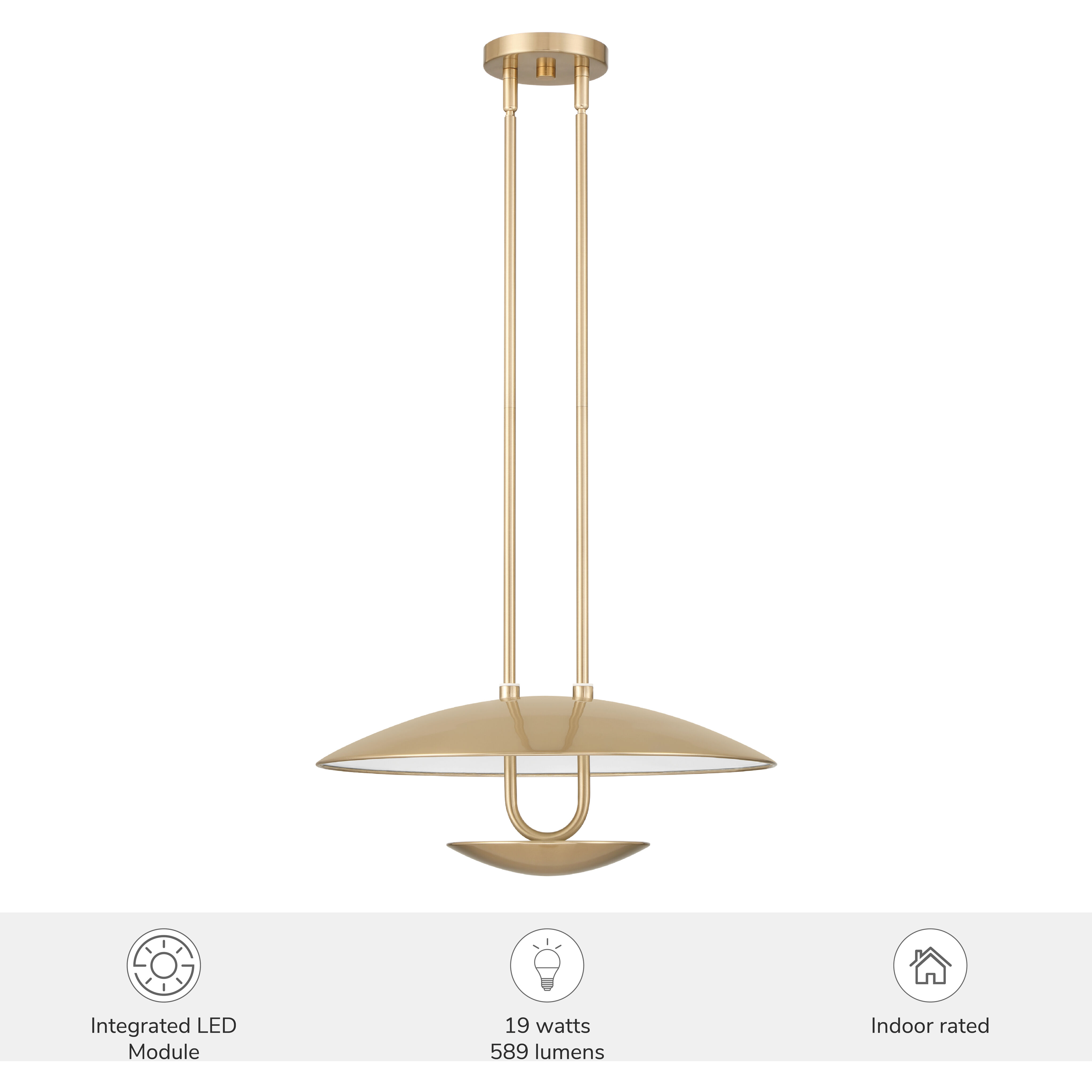 Sunset Ridge 18 inch Luxe Gold Pendant Ceiling Light, Large