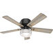 Cedar Key 52 inch Matte Black with Barnwood/Black Willow Blades Outdoor Ceiling Fan, Low Profile