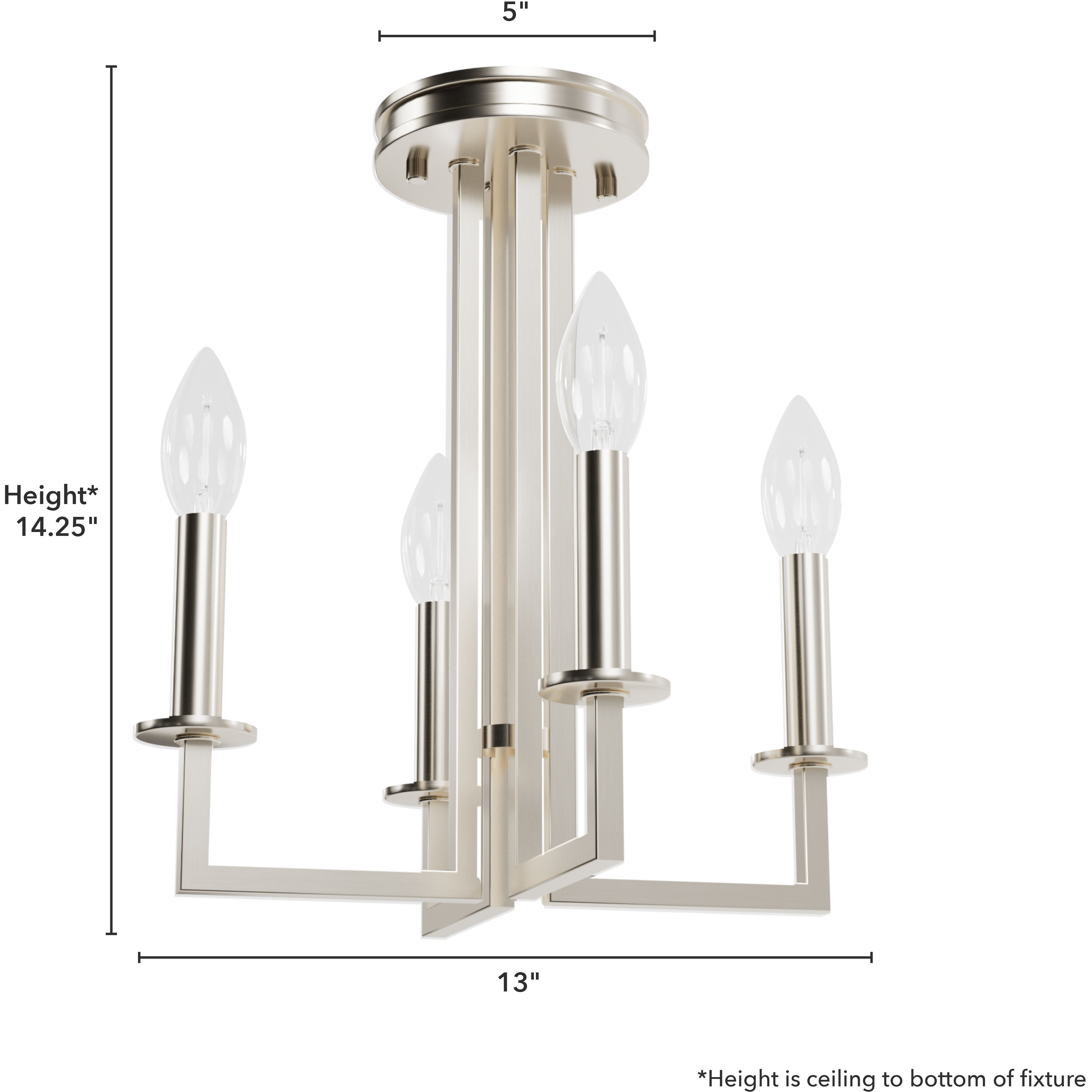 Bearden 4 Light 13 inch Brushed Nickel Chandelier Ceiling Light