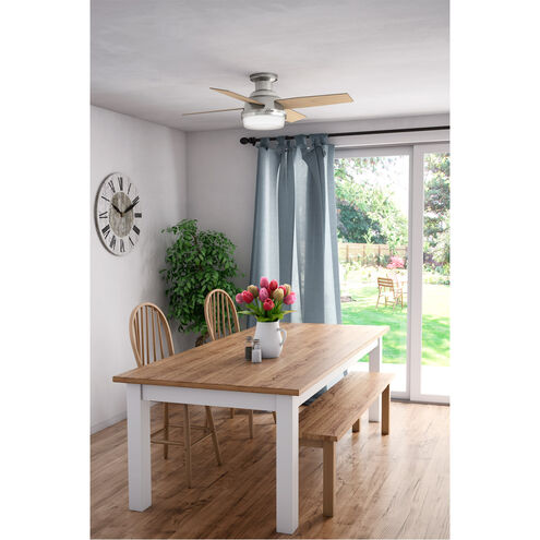 Dempsey 44 inch Brushed Nickel with Light Gray Oak/Natural Wood Blades Ceiling Fan