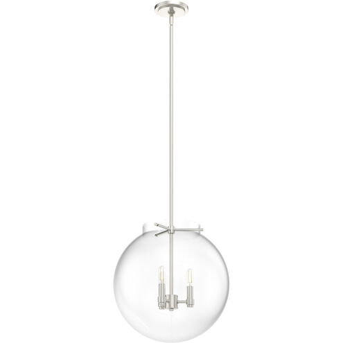 Sacha 3 Light 16 inch Brushed Nickel Globe Pendant Ceiling Light