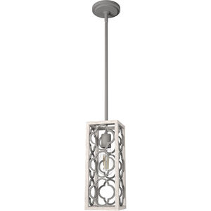 Gablecrest 1 Light Distressed White and Painted Concrete Pendant Ceiling Light