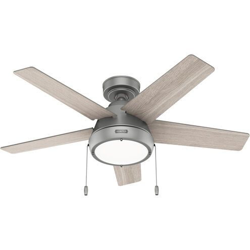 Burroughs 44 inch Matte Silver with Light Gray Oak Blades Ceiling Fan