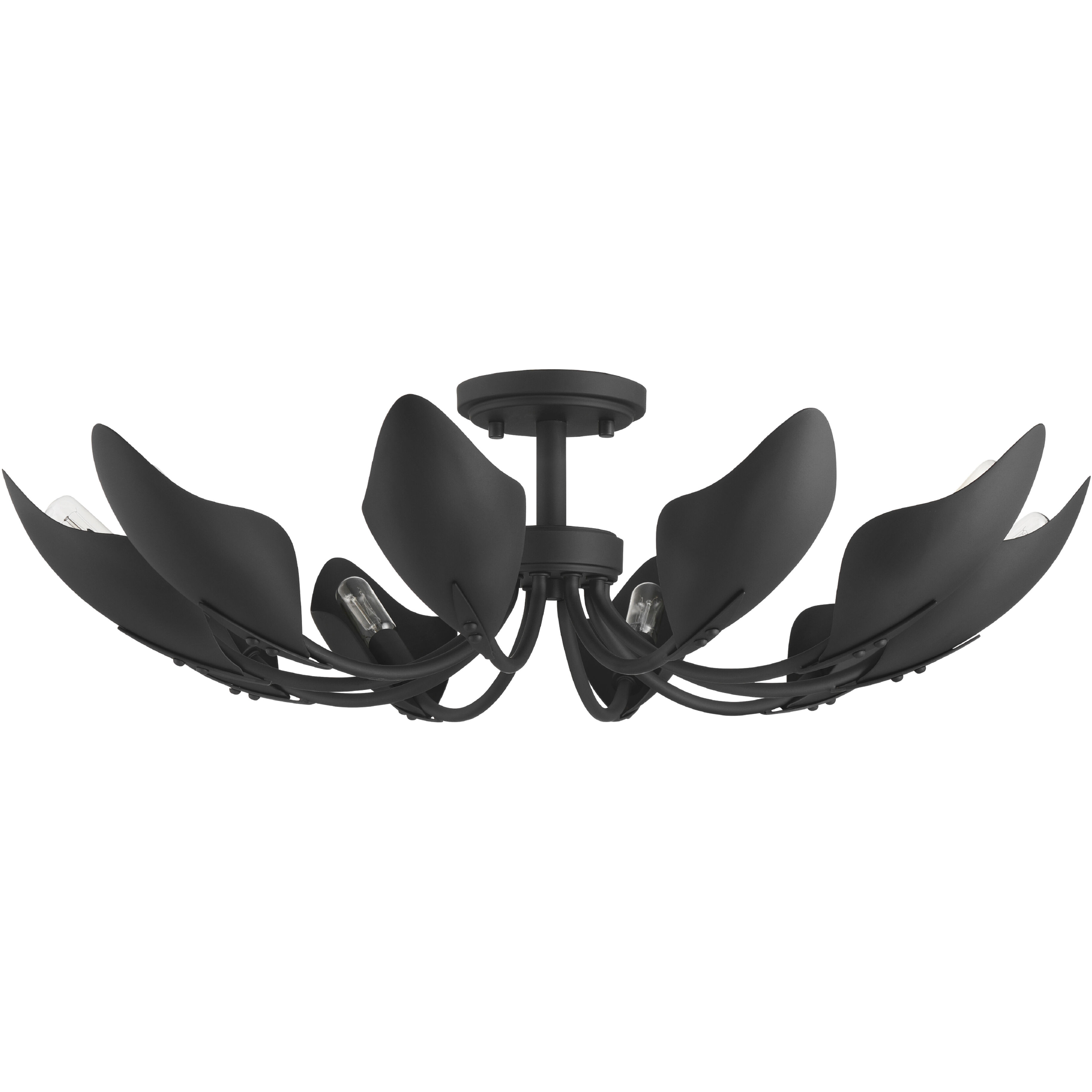 Juneway 10 Light 28 inch Matte Black Semi Flush Mount Ceiling Light, Large