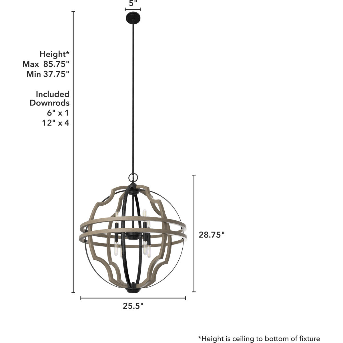 Stone Creek 8 Light 25.5 inch French Oak Pendant Ceiling Light