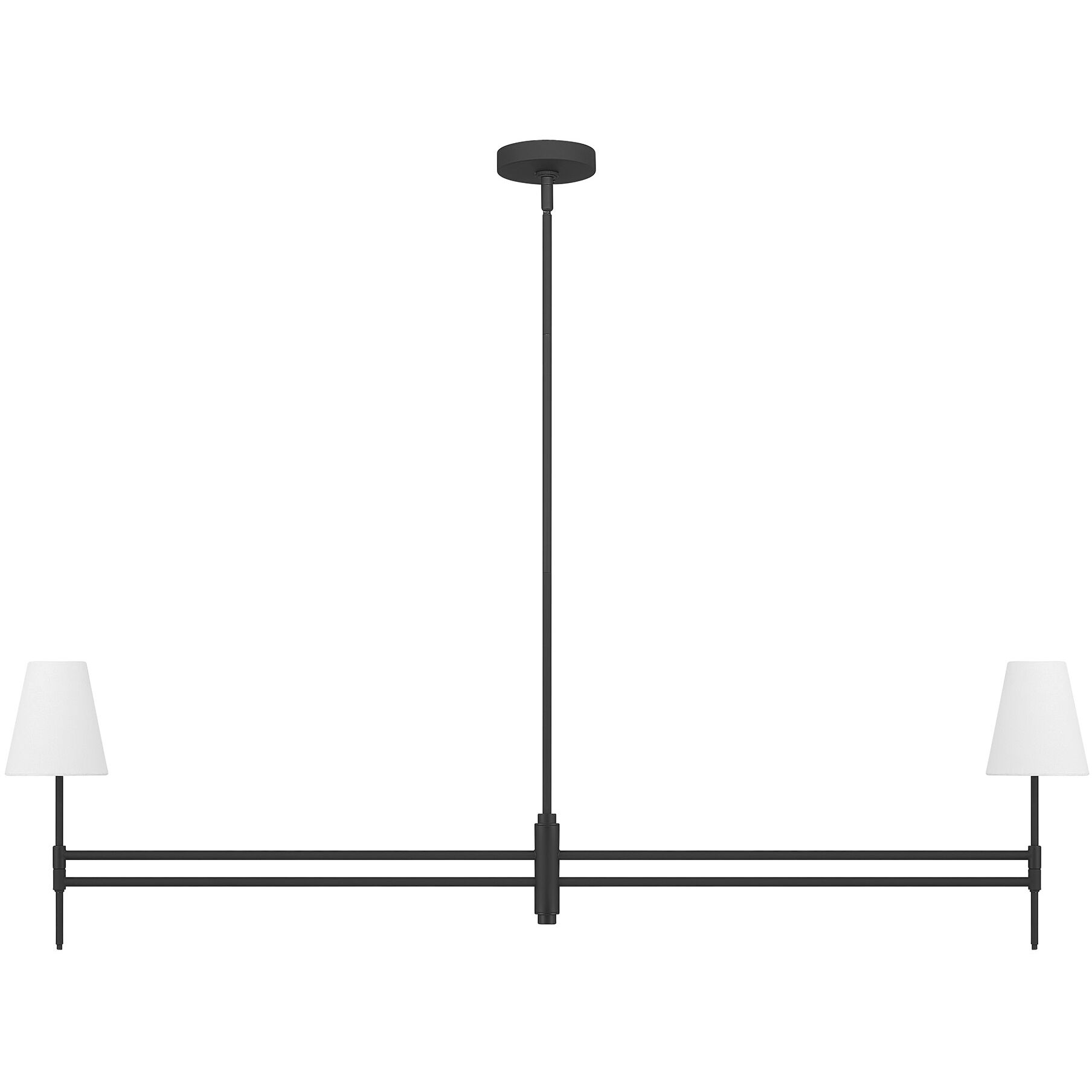 Camelia Stem 2 Light 53 inch Matte Black Linear Chandelier Ceiling Light, Large