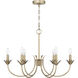 Junie Bud 6 Light 28 inch Luxe Gold Chandelier Ceiling Light, Medium