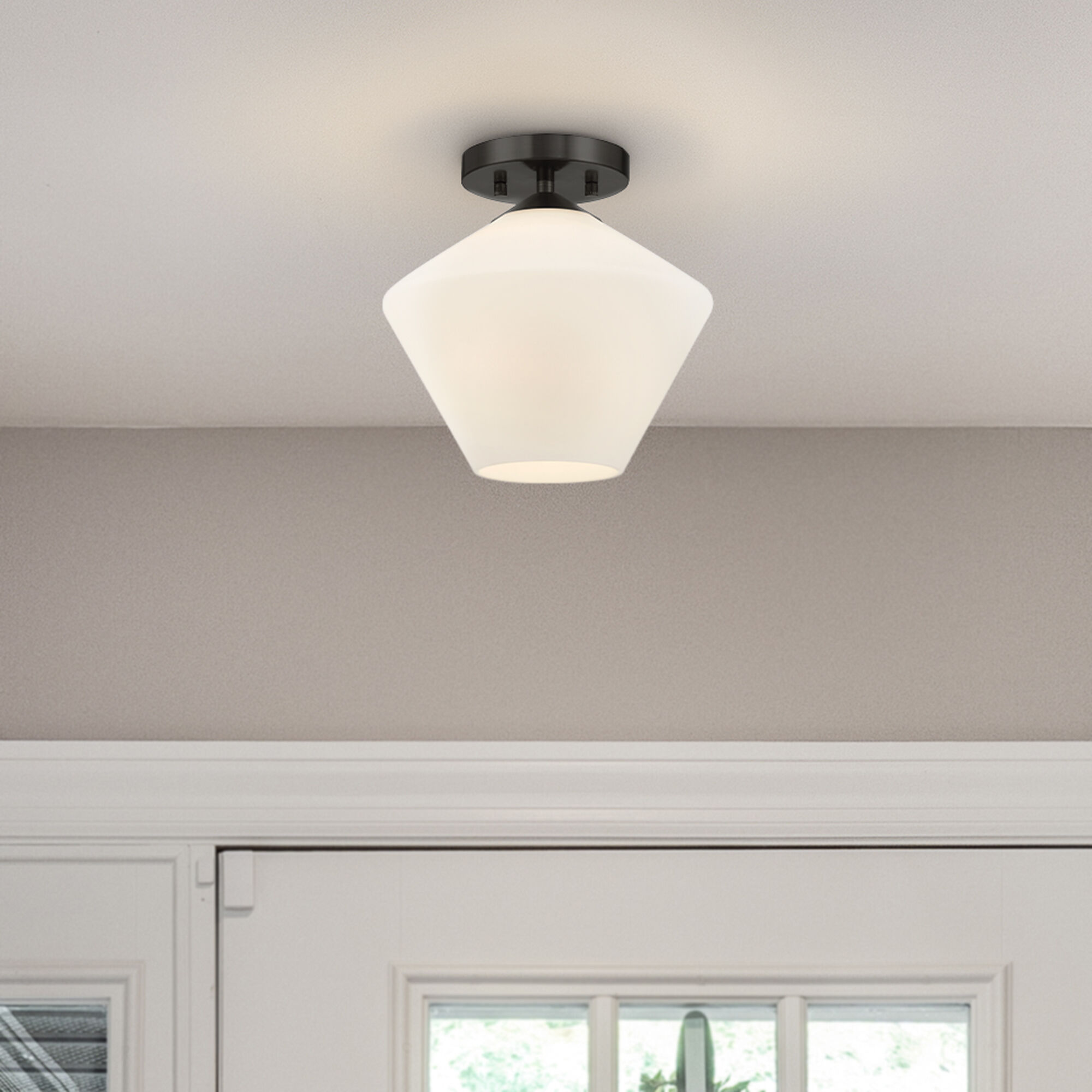 Celestial Valley 1 Light 10 inch Matte Black Flush Mount Ceiling Light, Small