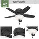 Newsome 42 inch Matte Black with Dark Gray Oak/Matte Black Blades Ceiling Fan