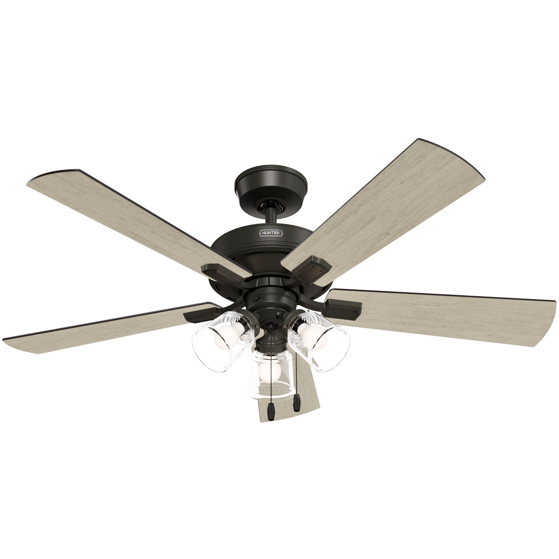 Crestfield 52 inch Noble Bronze with Bleached Grey Pine/Greyed Walnut Blades Ceiling Fan