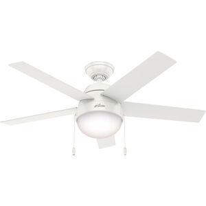 Anslee 46 inch Fresh White with Fresh White/Natural Wood Blades Ceiling Fan
