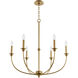 Southcrest 6 Light 30 inch Luxe Gold Chandelier Ceiling Light