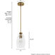 Rossmoor 1 Light 6 inch Luxe Gold Pendant Ceiling Light, Mini