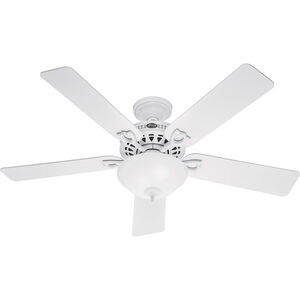 Astoria 52 inch White with White/Light Oak Blades Ceiling Fan