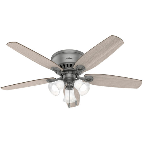 Builder 52 inch Matte Silver with Warm Grey Oak/Light Gray Oak Blades Ceiling Fan