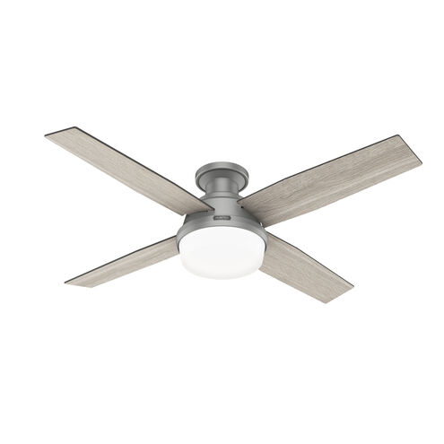 Dempsey 52 inch Matte Silver with Light Gray Oak/Greyed Walnut Blades Ceiling Fan