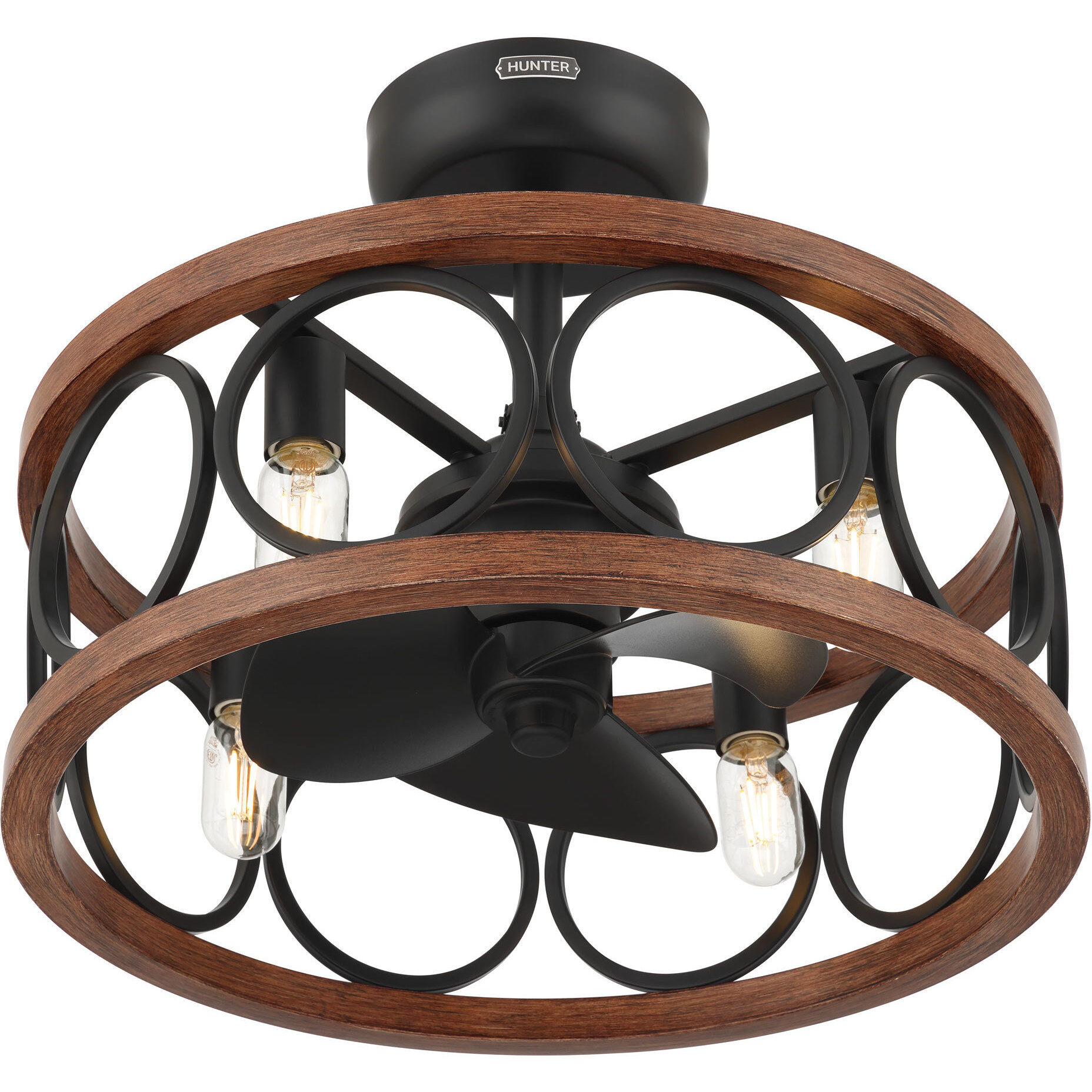 Haven Fandelier 22 inch Matte Black Ceiling Fan