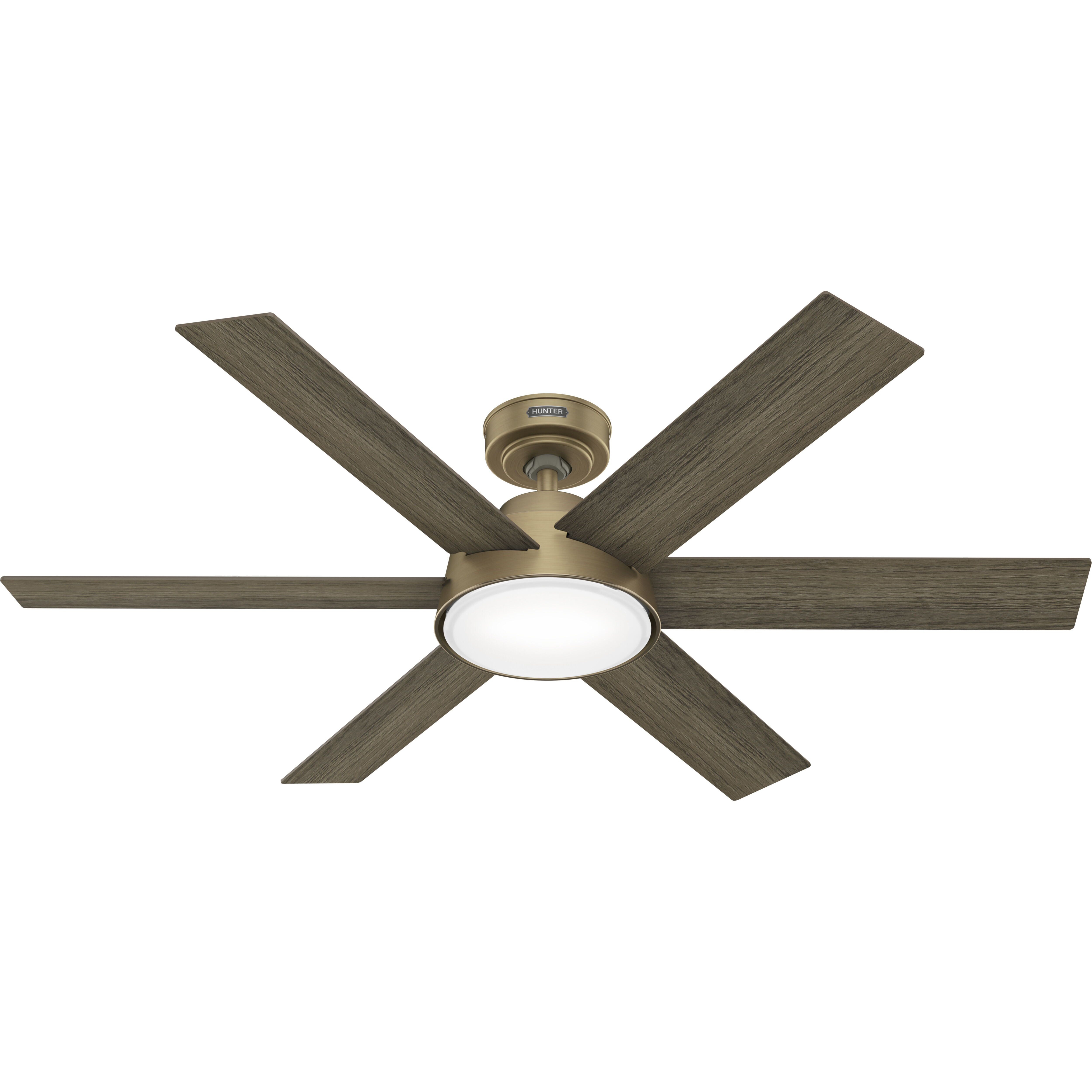 Donatella 52 inch Burnished Brass with Warm Grey Oak Blades Ceiling Fan