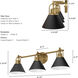 Carrington Isle 3 Light 27 inch Matte Black and Luxe Gold Bath Vanity Wall Light, Medium