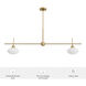 Getty 2 Light 52 inch Luxe Gold Linear Chandelier Ceiling Light, Large