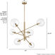 Farling 6 Light 44 inch Alturas Gold Chandelier Ceiling Light, Extra Large