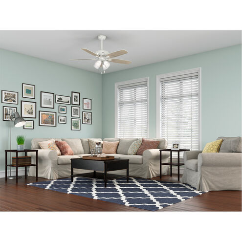 Amberlin 52 inch Fresh White with Fresh White/Bleached Grey Pine Blades Ceiling Fan