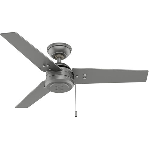 Cassius 44 inch Matte Silver with Roasted Maple/Matte Silver Blades Outdoor Ceiling Fan