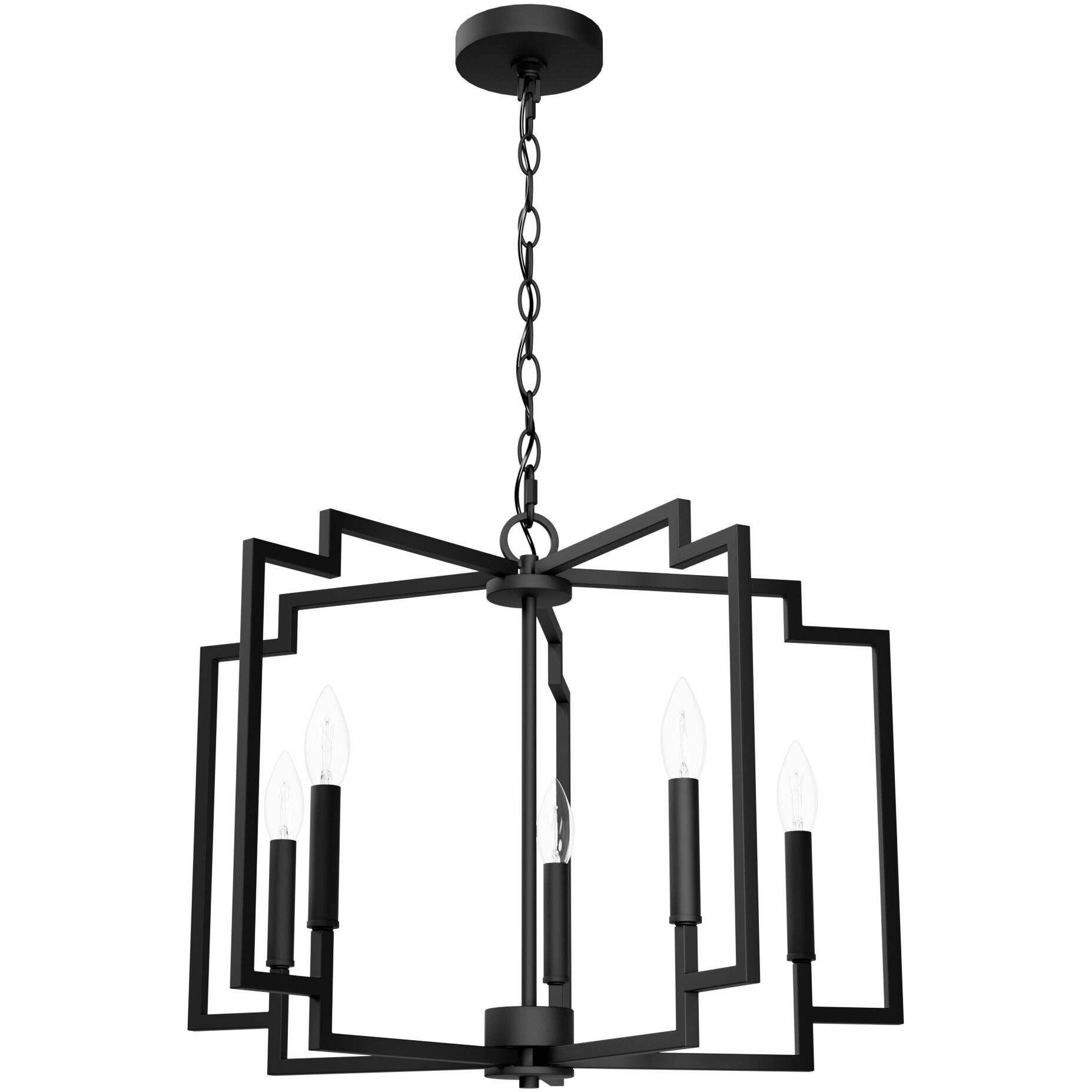Zoanne 5 Light 24 inch Matte Black Chandelier Ceiling Light, Medium