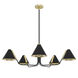 Grove Isle 5 Light 41 inch Matte Black Chandelier Ceiling Light