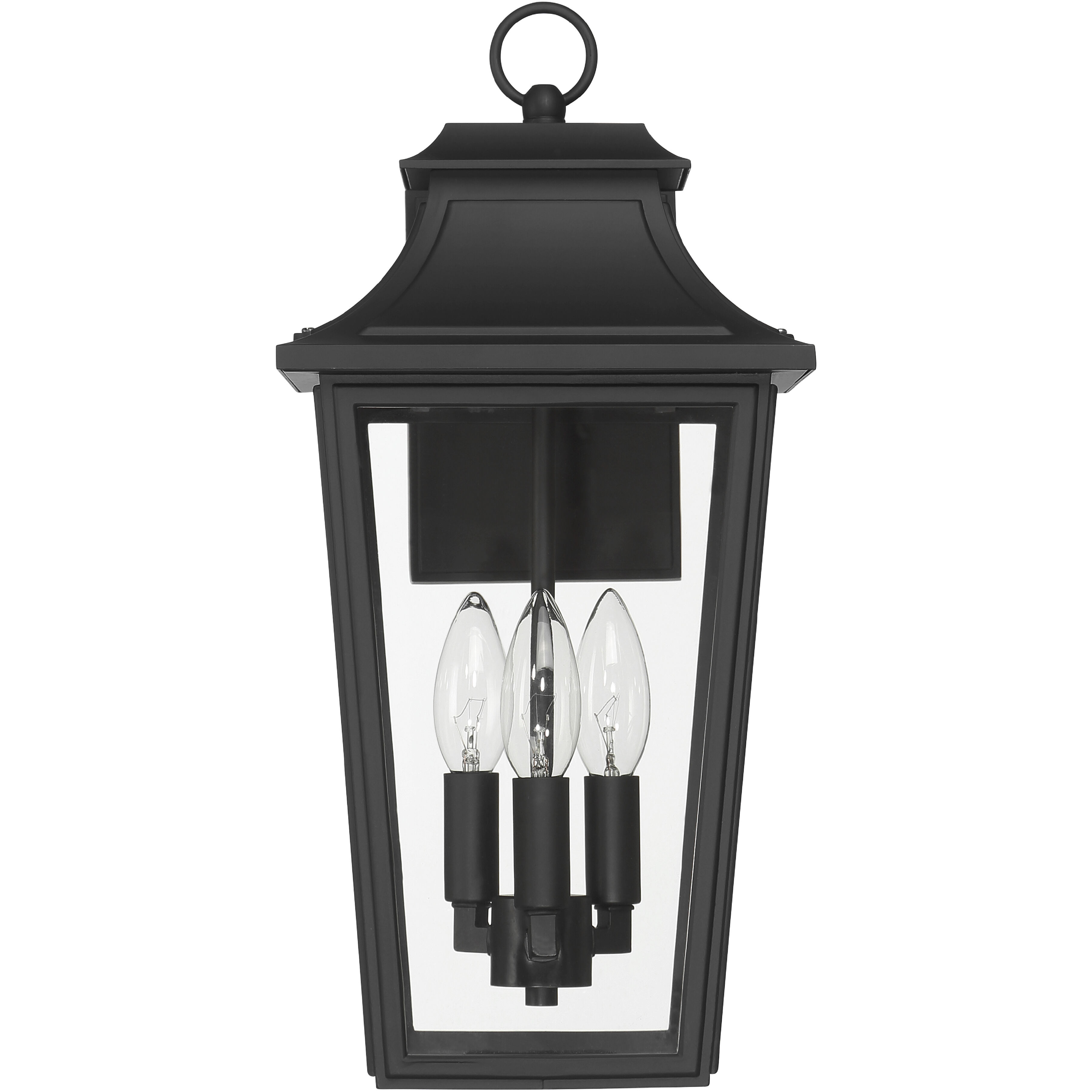 Spring Cove 3 Light 16.5 inch Matte Black Outdoor Wall Lantern, Large