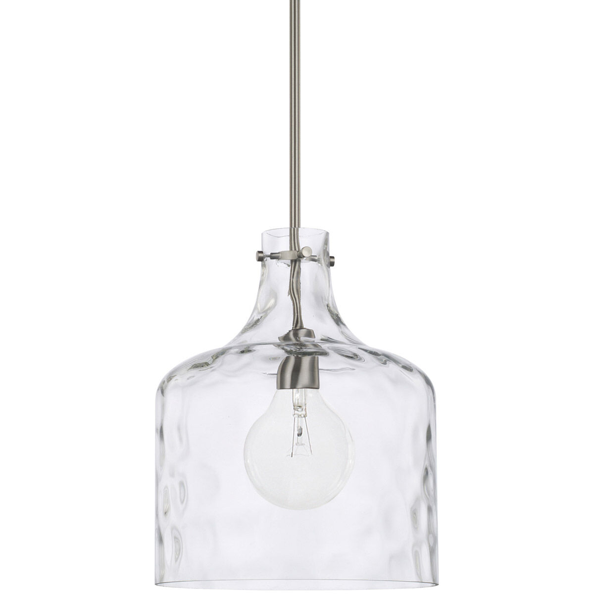 Elijah 1 Light 11.75 inch Brushed Nickel Pendant Ceiling Light