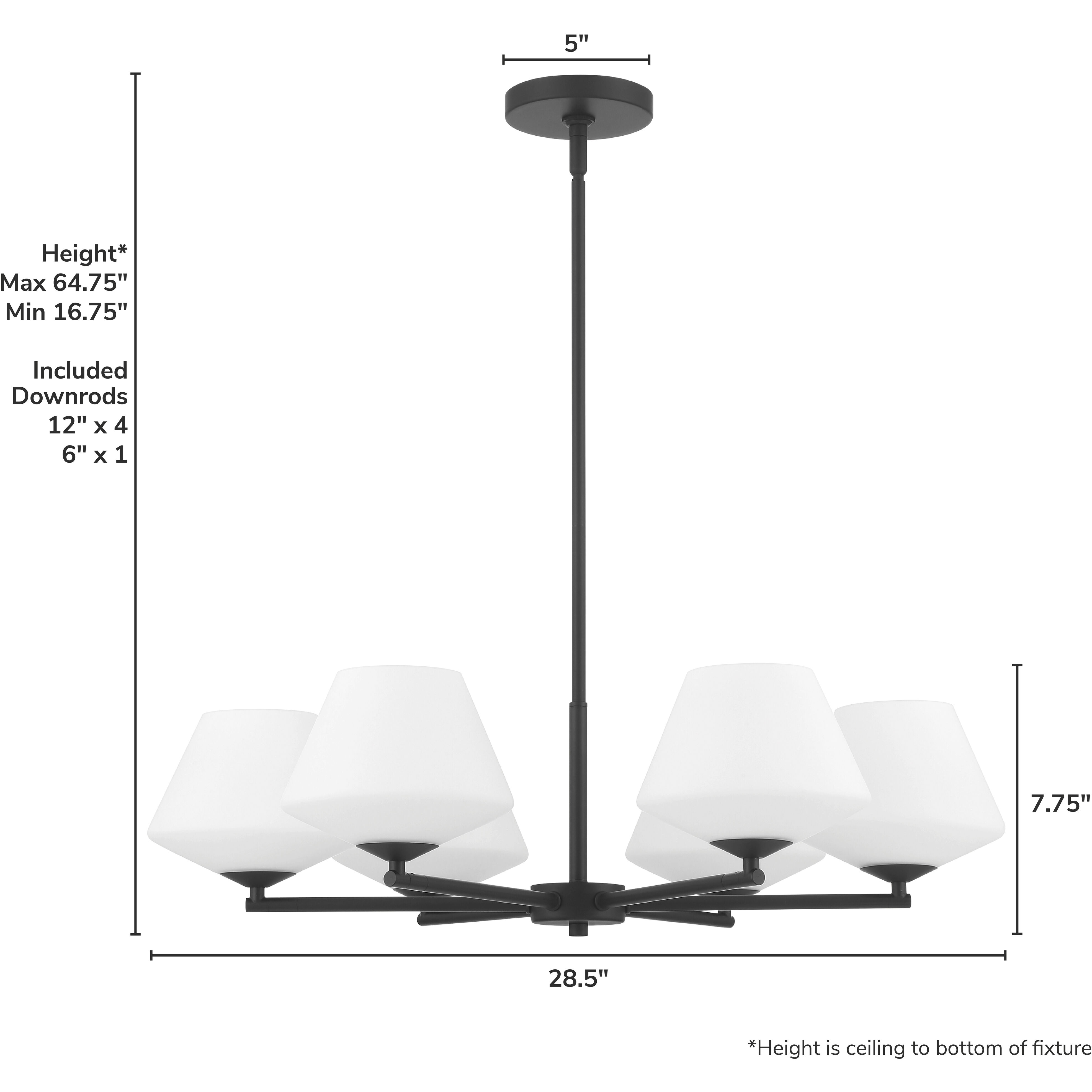 Celestial Valley 6 Light 28.5 inch Matte Black Chandelier Ceiling Light, Medium