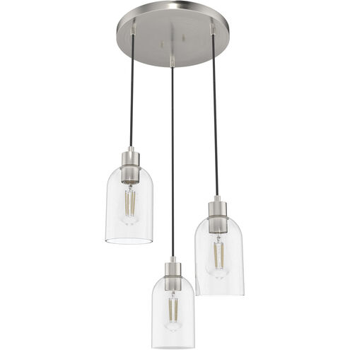 Lochemeade 3 Light 15 inch Brushed Nickel Cluster Pendant Ceiling Light