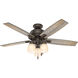 Donegan 52 inch Onyx Bengal with Dark Walnut/Barnwood Blades Ceiling Fan