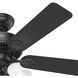 Swanson 44 inch Matte Black with Matte Black/Light Gray Oak Blades Ceiling Fan