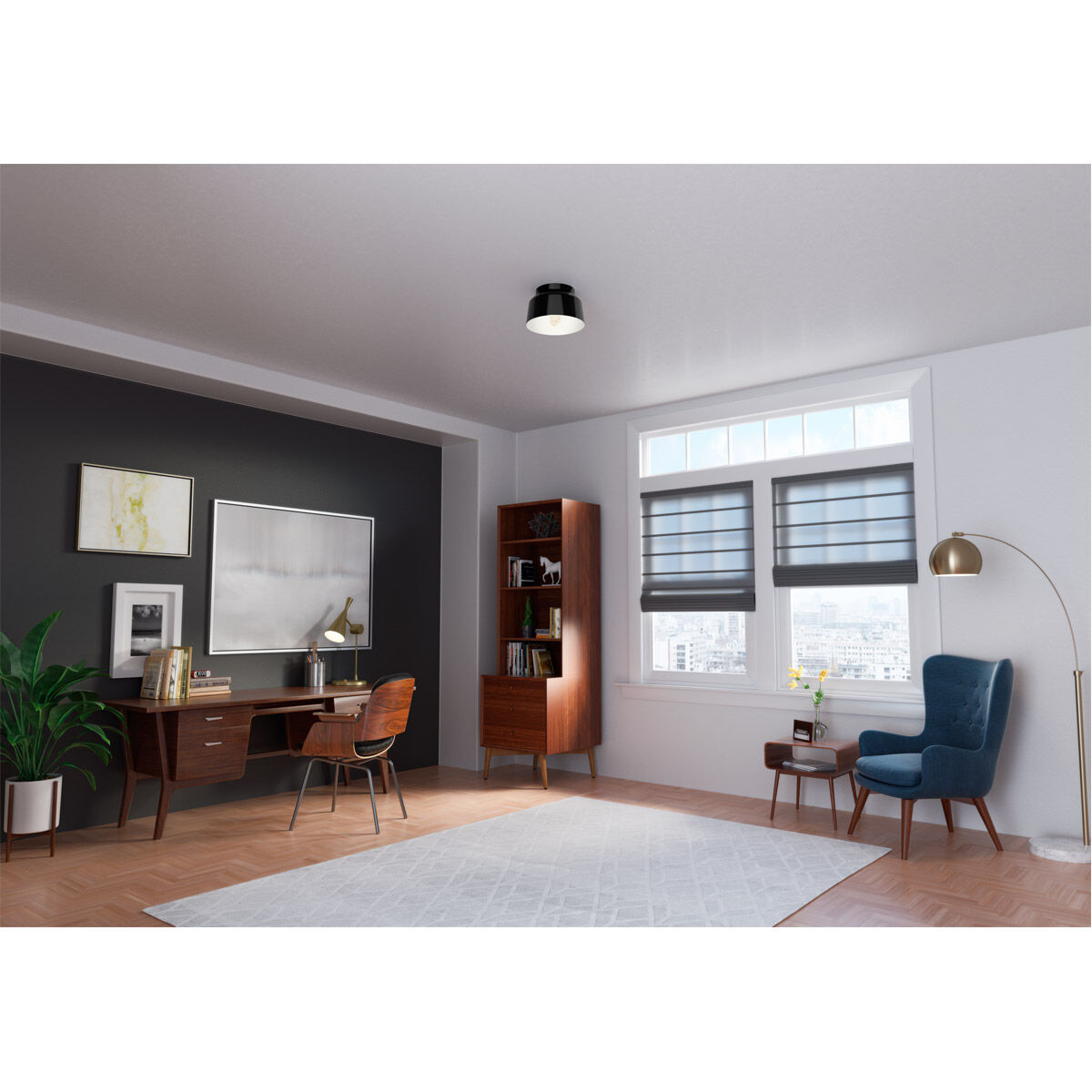 Cranbrook 1 Light 12 inch Matte Black Flush Mount Ceiling Light