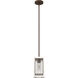 Chevron 1 Light Textured Rust Mini Pendant Ceiling Light