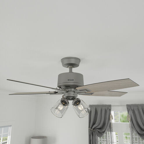Gatlinburg 44 inch Matte Silver with Light Gray Oak Blades Ceiling Fan