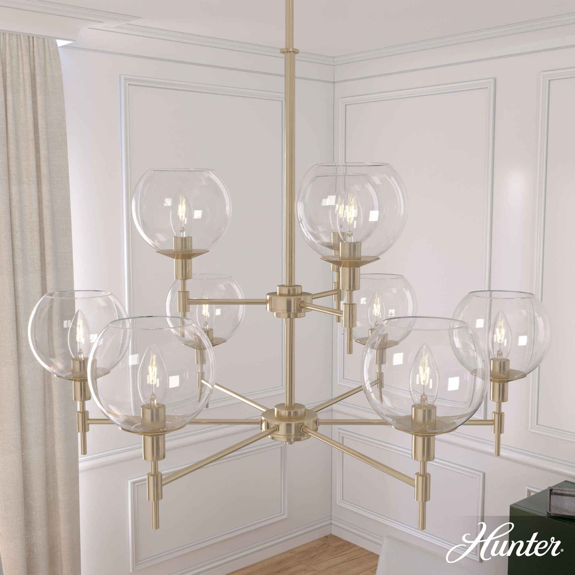Xidane 9 Light 32 inch Alturas Gold 2-Tier Chandelier Ceiling Light
