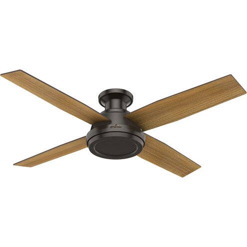 Dempsey 52 inch Noble Bronze with Mid Century Walnut/Umber Walnut Blades Ceiling Fan, Low Profile