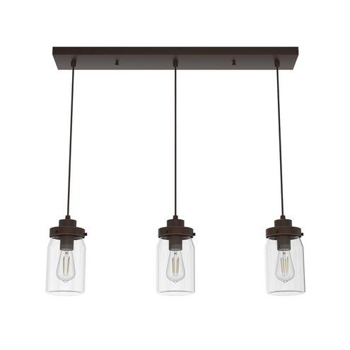 Devon Park 3 Light Onyx Bengal Linear Cluster Pendant Ceiling Light